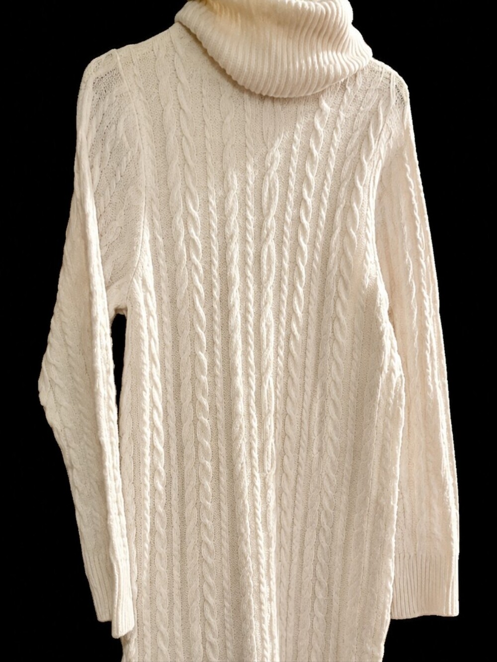 A New Day Cable Knit Turtleneck Sweater Dress XL NWT Cream